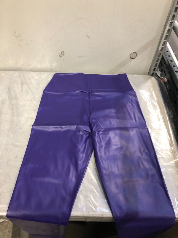 Photo 1 of women's leather leggings( purple)
size L