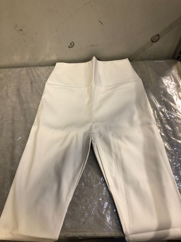 Photo 1 of women's leather leggings (white)
size L