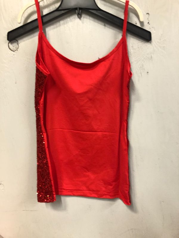 Photo 2 of Women's shiny fitness tank top (red)
size XL