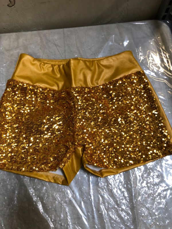 Photo 1 of women's leather shiny shorts
size M