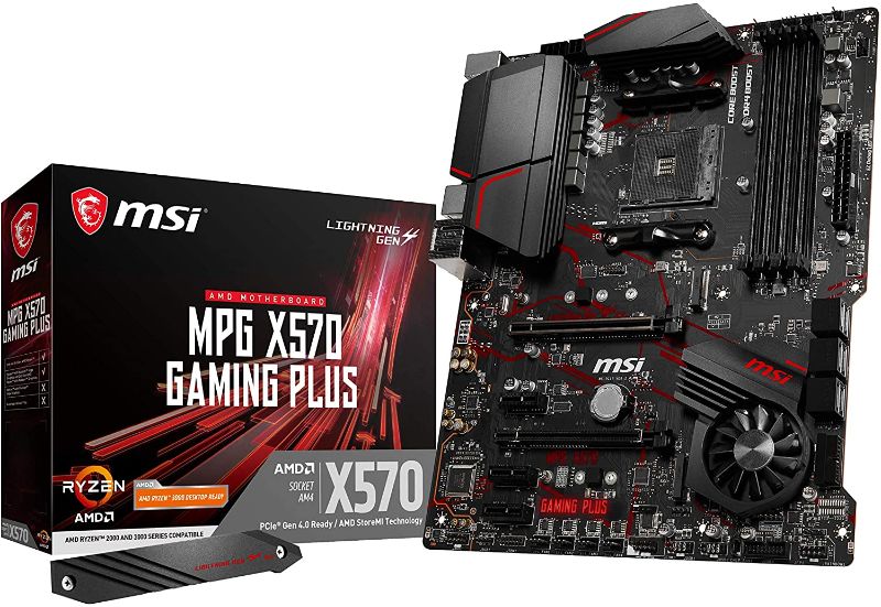 Photo 1 of MSI MPG X570 GAMING PLUS Motherboard (AMD AM4, PCIe 4.0, DDR4, SATA 6Gb/s, M.2, USB 3.2 Gen 2, HDMI, ATX)
