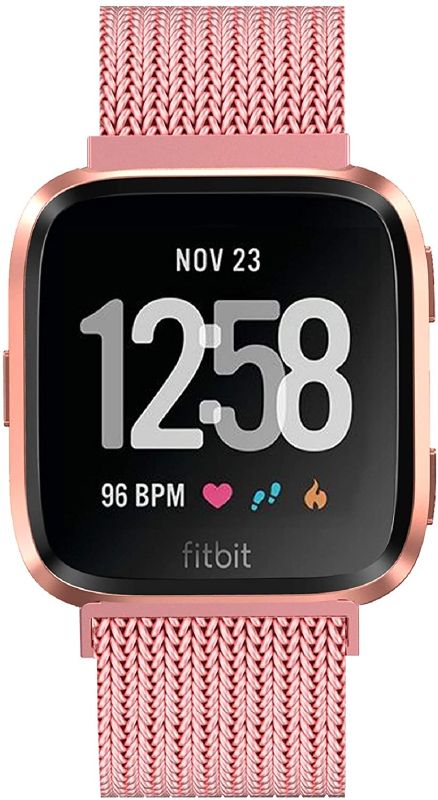 Photo 1 of Fitlink Metal Bands Compatible for Fitbit Versa/Versa Lite Edition/Versa 2 Smart Watch for Women and Men,Small and Large, Multi Color (Rose Gold, Small)
5 PACK