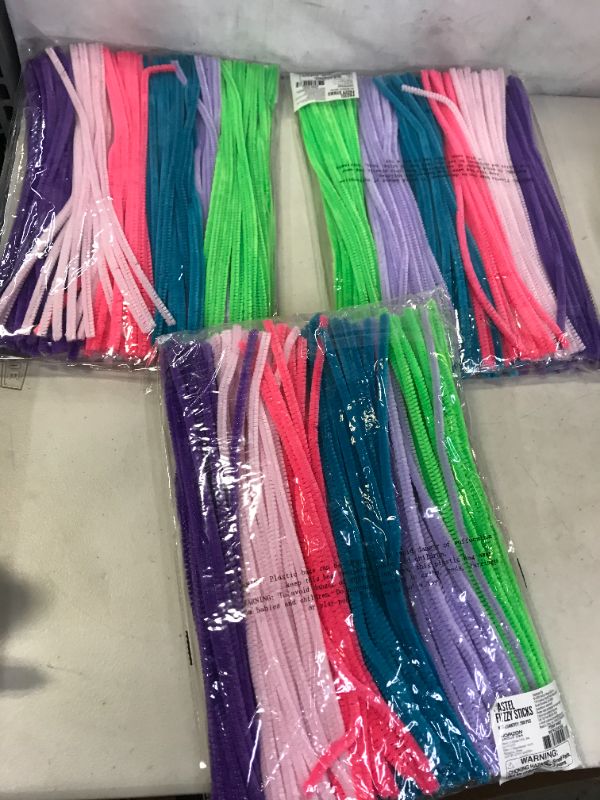 Photo 2 of Horizon Group USA Pastel Bendi Sticks, Pipe Cleaners, Chenille Stems, Fuzzy Sticks 200 Pack , Multicolor
3 PACK