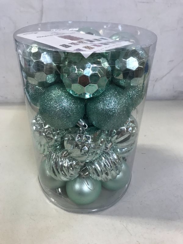 Photo 2 of Christmas Ball (2.36", Mint Green) 34ct Christmas Ball Ornaments Shatterproof Xmas Tree Hanging Balls Decorations Perfect for Holiday Wedding Christmas Decor
