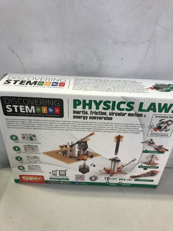 Photo 1 of Engino ENG-STEM902 Physics Laws-Inertia, Friction, Circular Motion and Energy Conservation Building Set (118 Piece) Blue
