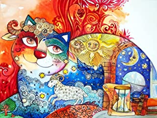 Photo 1 of  Paint by Numbers Kit for Adults, (16 inch x 20 inch) DIY Canvas Oil Painting Kit for Kids, Students, Beginner, Decoration, with Brushes and Acrylic Pigment (Cat)