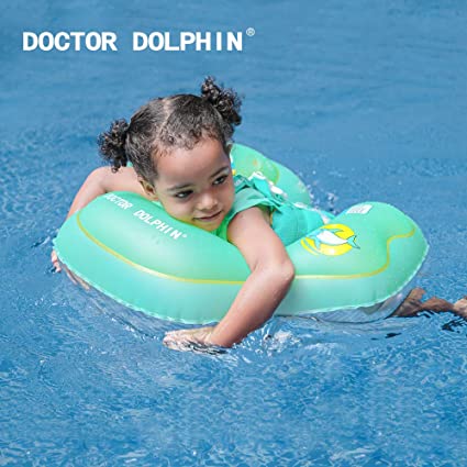 Photo 1 of doctor dolphin Baby Inflatable Swim Ring, Powder Green Baby Floats Toys, Floaties for Toddlers with Trouser Pocket----green