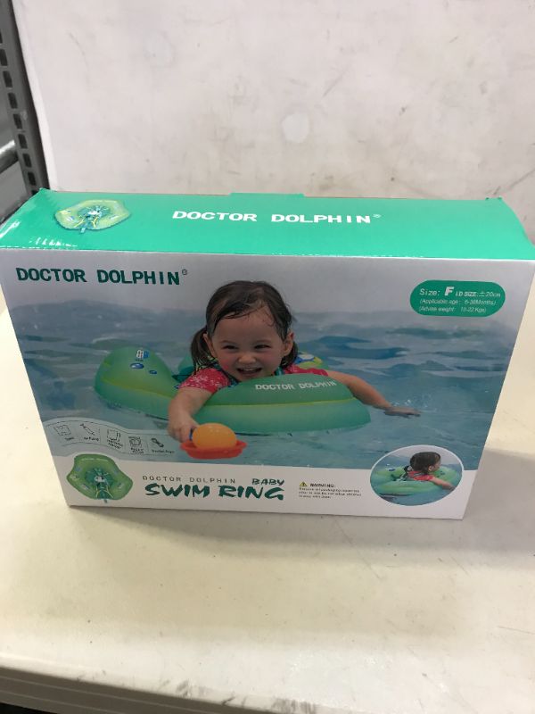 Photo 3 of doctor dolphin Baby Inflatable Swim Ring, Powder Green Baby Floats Toys, Floaties for Toddlers with Trouser Pocket----green