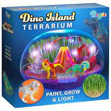 Photo 1 of Little Growers Dinosaur Terrarium Kit for Kids with Neon Paint and LED Lights