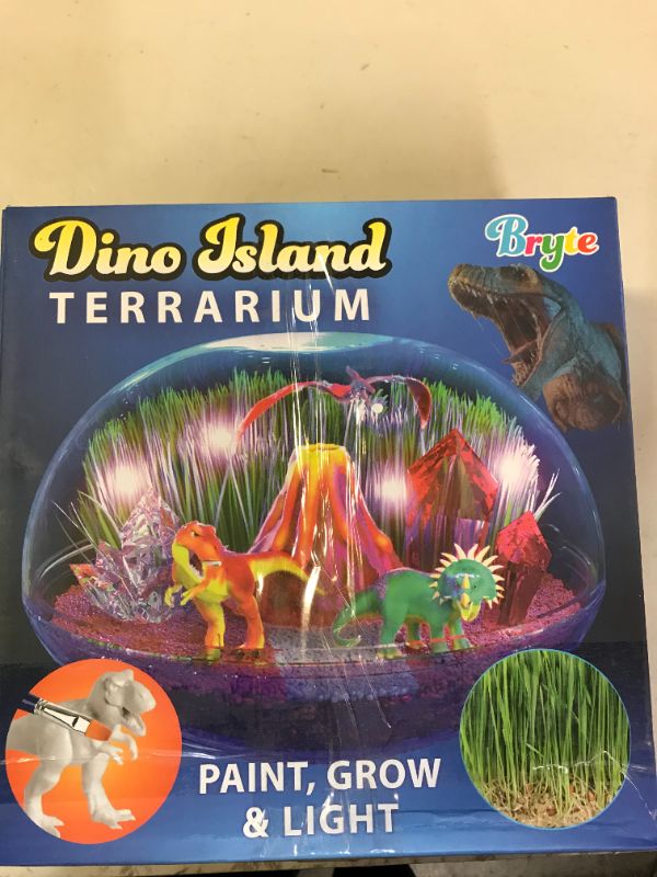 Photo 3 of Little Growers Dinosaur Terrarium Kit for Kids with Neon Paint and LED Lights