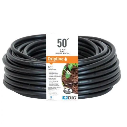 Photo 1 of DIG SH50 1/4" x 50' .5 GPH Every 12' Black Soaker Hose Drip Line