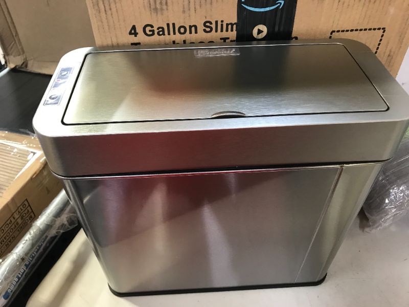 Photo 3 of 4 Gallon Stainless Steel Slim Sensor Trash Can
(USED BUT LOOKS NEW)