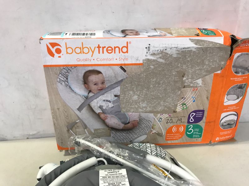 Photo 4 of Baby Trend EZ Bouncer Grey 24.33x18.11x22.05 Inch (Pack of 1)
MAJOR DAMAGES TO PACKAGING 