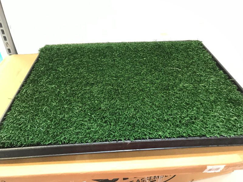 Photo 3 of Artificial Grass Puppy Pad for Dogs and Small Pets – Portable Training Pad with Tray – Dog Housebreaking Supplies by PETMAKER (20" x 25")
