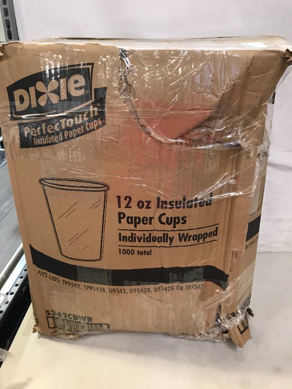 Photo 5 of Dixie Perfectouch Coffee Dreams Wrapped Insulated Paper Hot Cup, 12 Ounce -- 1000 per case Major damages to packaging
possibly missing some cups, minor damages to cup