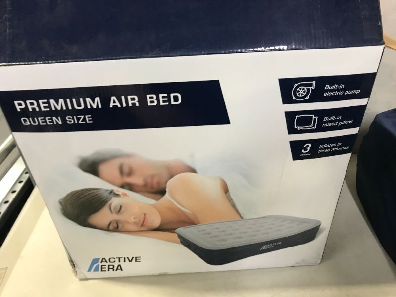 Photo 1 of Active Era Queen Air Mattress with Built in Pump & Raised Pillow – Puncture Resistant with Waterproof Flocked Top, Elevated Inflatable Mattress Air Bed for Guests
