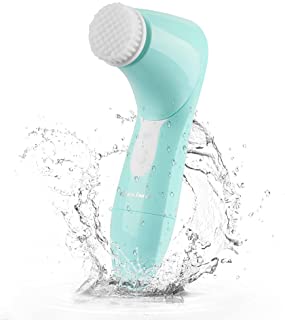 Photo 1 of ZLIME Face Cleansing Brush Face Wash Brush Waterproof 4 Spin Brush Head for Deep Cleansing Gentle Exfoliating Makeup Remove Massaging Blackheads Removal (Blue)
