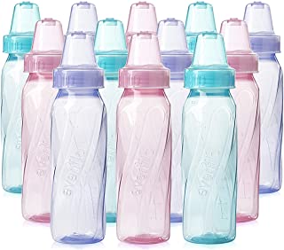 Photo 1 of Evenflo Feeding Classic Tinted Plastic Standard Neck Bottles for Baby, Infant and Newborn, Pink/Lavender/Teal, 8 Ounce (Pack of 12)
