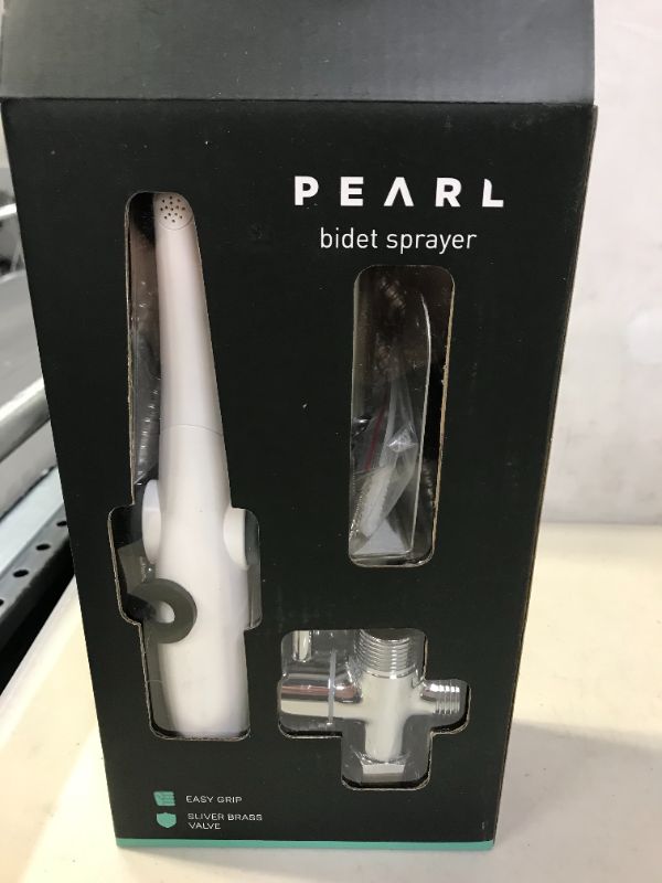 Photo 3 of Bio Bidet | Pearl Handheld Bidet Sprayer Toilet Attachment Posterior & Feminine Wash with Stainless Steel Hose & Mount Kit, Seat (Elongated), White
