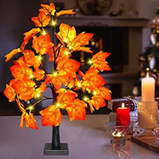 Photo 1 of 24 Inch Artificial Fall Lighted Maple Tree Fall Decor Maple Tree Light 24 LED 