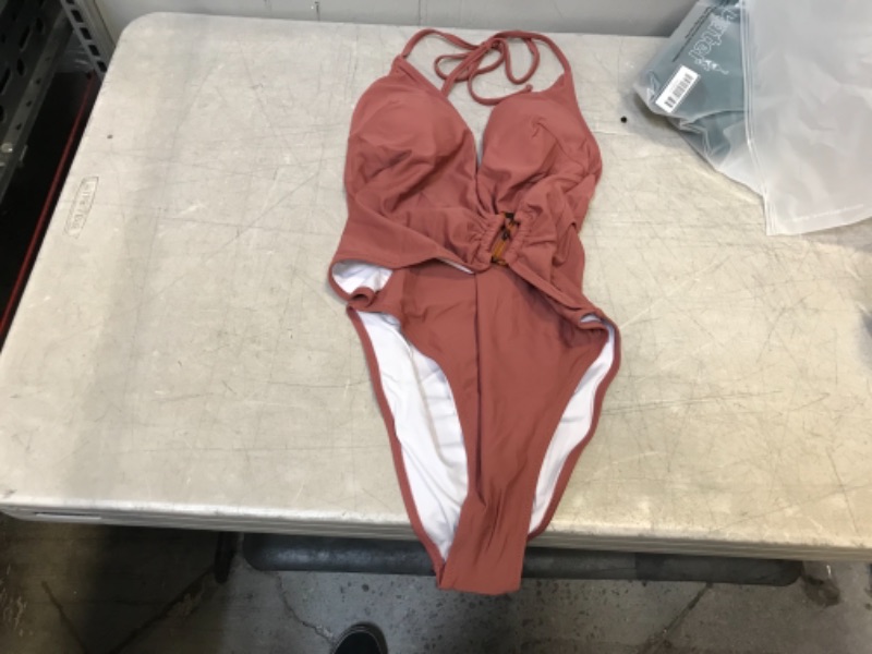 Photo 1 of Ashlyn Halter V-Neck One Piece Swimsuit (M)