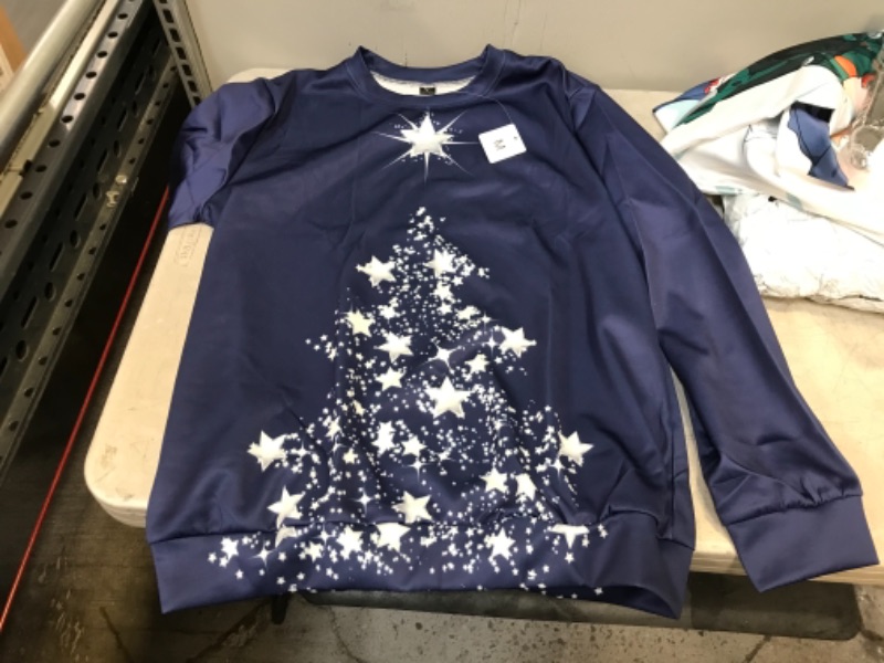 Photo 1 of Unisex Blue Christmas Crew Neck (M)