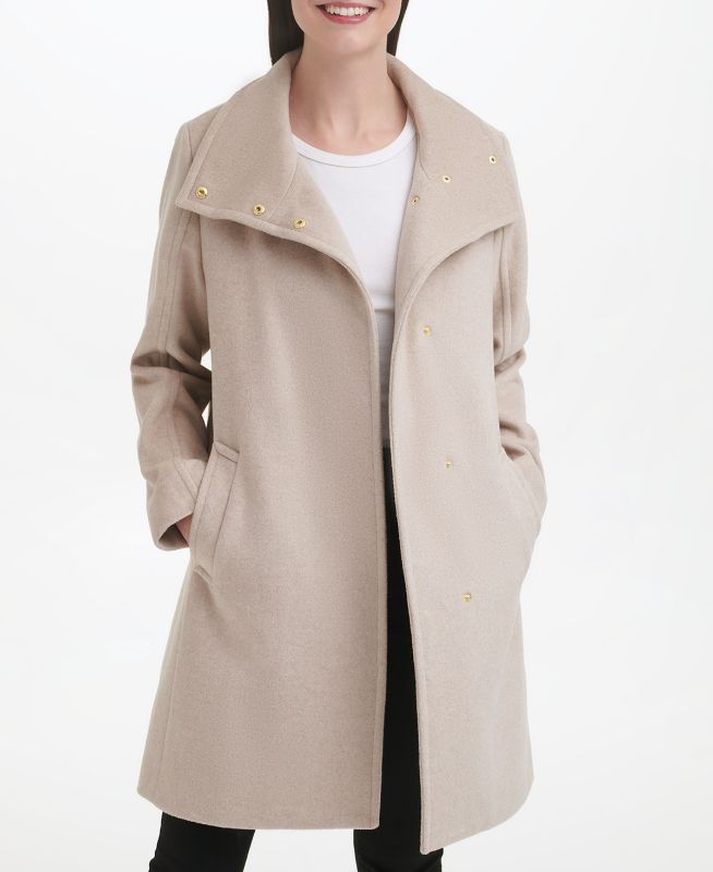 Photo 1 of Cole Haan Double Breasted Wool Overcoat - Bone
size 8