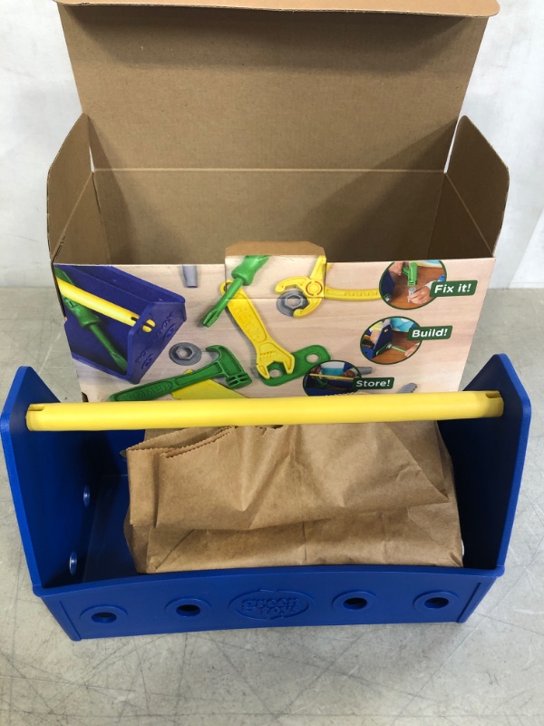 Photo 2 of Green Toys Tool Set, Blue 4C - 15 Piece Pretend Play, Motor Skills, Language & Communication Kids Role Play Toy. No BPA, phthalates, PVC. Dishwasher Safe, Recycled Plastic, Made in USA.
