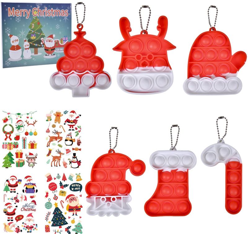 Photo 1 of DUOPI Christmas Pop Bubble Fidget Toy Set Santa Claus Toy Christmas Tree Christmas Hat Toy Autism Stress Reliever Silicone Squeeze Pop Toy Push Pop Sensory for Adult Children Kids Girls Boys.
