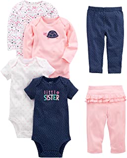 Photo 1 of Simple Joys by Carter's Toddler and Baby Girls' 6-Piece Bodysuits (Short and Long Sleeve) and Pants Set