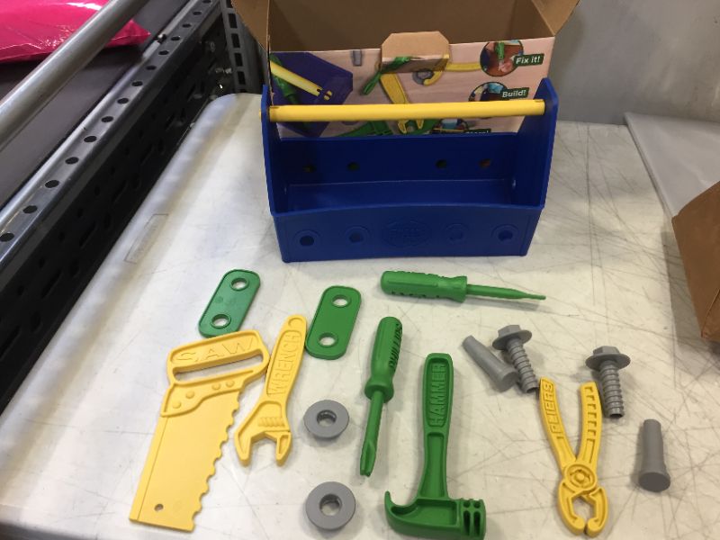 Photo 1 of Green Toys Tool Set, Blue - 15 Piece Pretend Play, Motor Skills, Language & Communication Kids Role Play Toy. No BPA, phthalates, PVC. Dishwasher Safe, Recycled Plastic, Made in USA