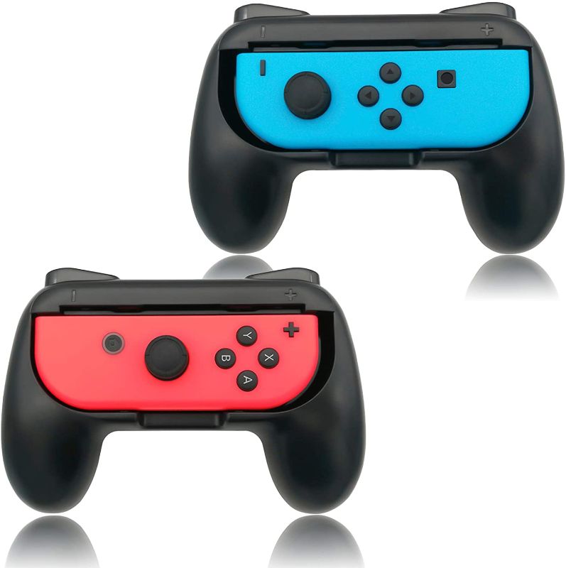 Photo 1 of Hand Grips for Nintendo Switch and Switch OLED Model Controllers, Grip for Nintendo Switch Joy Con - Black(2 Packs)