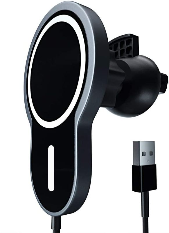 Photo 1 of AWINNER Magnetic 15W Wireless Car Charger [Magnetic Attachment and Alignment] [Secure Air Vent Clamp] Compatible for iPhone 12/12 Pro/12 mini/12 Pro Max