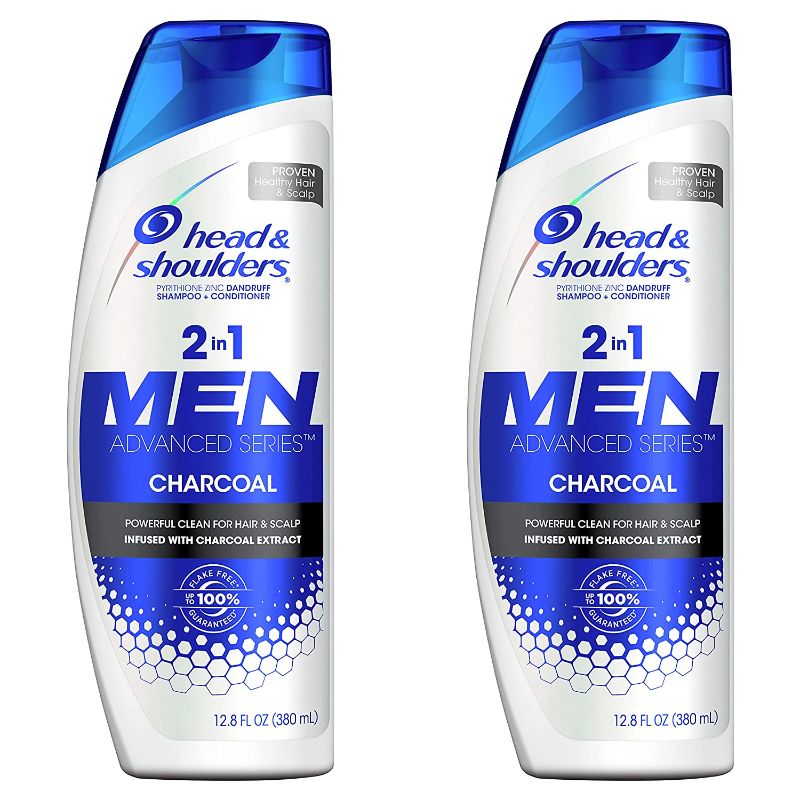 Photo 1 of Head and Shoulders Shampoo and Conditioner 2 in 1, Anti Dandruff Treatment and Scalp Care, Charcoal for Men, 12.8 fl oz, Twin Pack EXP 2/22