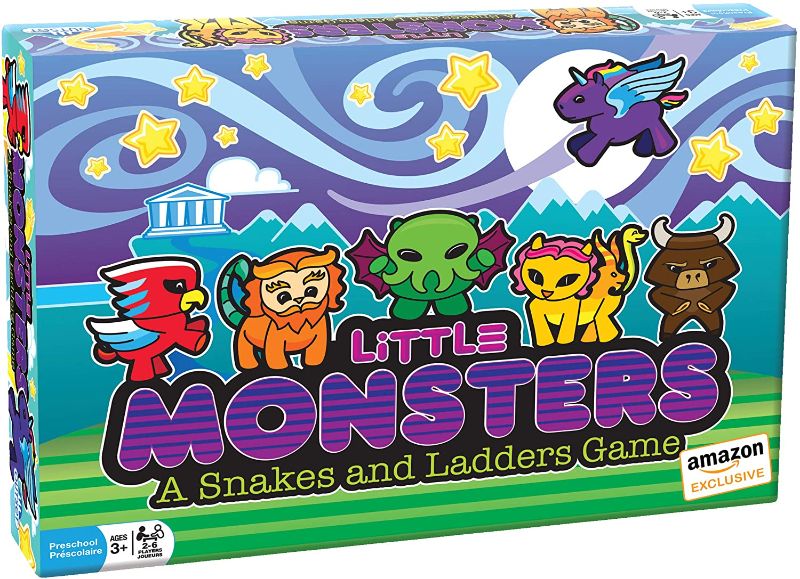 Photo 1 of Little Monsters – A Snakes and Ladders Game (AMAZON EXCLUSIVE) – No reading required – Preschool board game for ages 3 and up by Outset Media