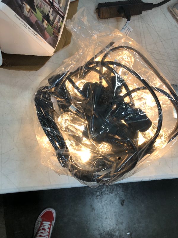 Photo 2 of Enbrighten Vintage LED Cafe String Lights, Black, 24 Foot Length, 12 Impact Resistant Lifetime Bulbs, Premium, Shatterproof, Weatherproof, Indoor/Outdoor, Commercial Grade, UL Listed, 35629