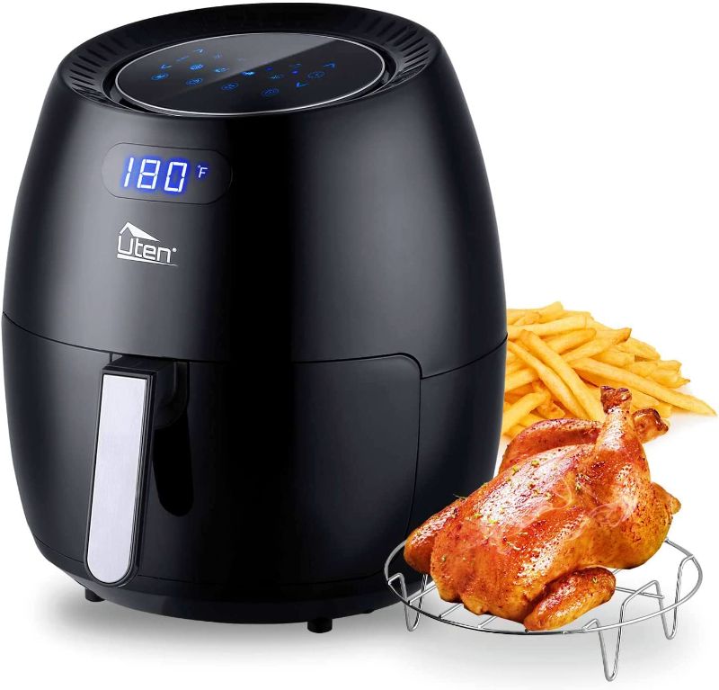 Photo 1 of Air Fryer 6.9QT/6.5L, Uten 1700W High-power 8 in 1 Deep Frying Mode, Rapid Heating up, Non-Stick Oven, Oilless Cooking, Fast Heat up/Time Control, LED Digital Touchscreen, Black
