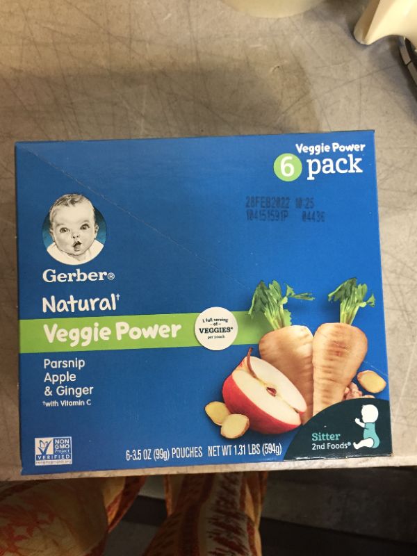 Photo 2 of Gerber 2nd Foods Natural with Vitamin C Veggie Power Pouch, Carrot Tomato & Basil, 3.5 OZ (6CT)EXP 2/28/22