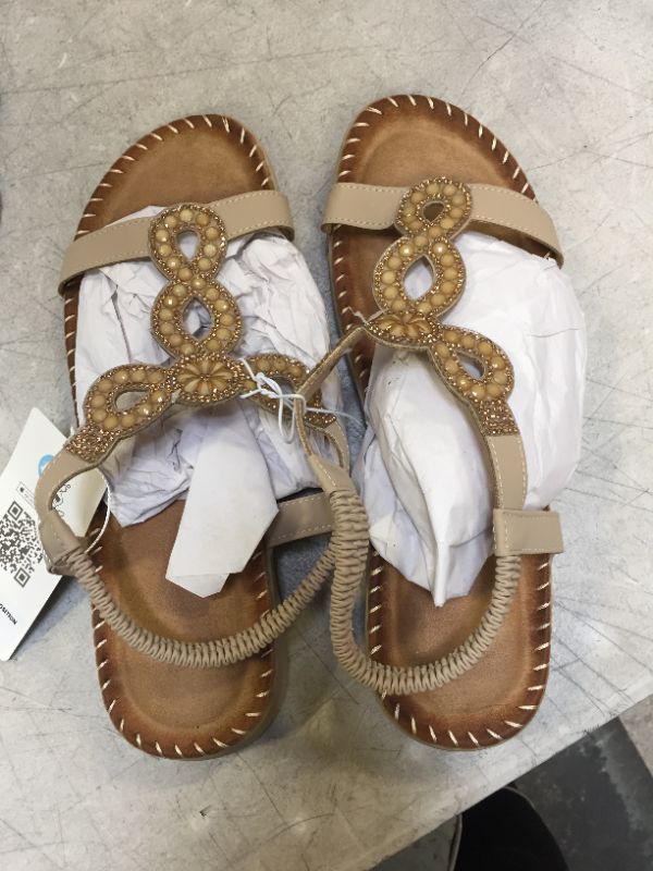 Photo 2 of Baja Open Toe Rhinestone Flat Sandals SIZE 10