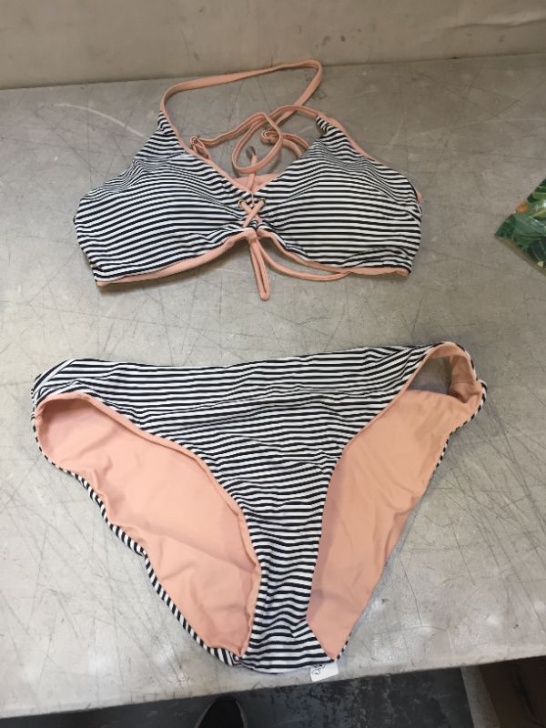 Photo 1 of CUPSHE STRIPED BIKINI SIZE XL 