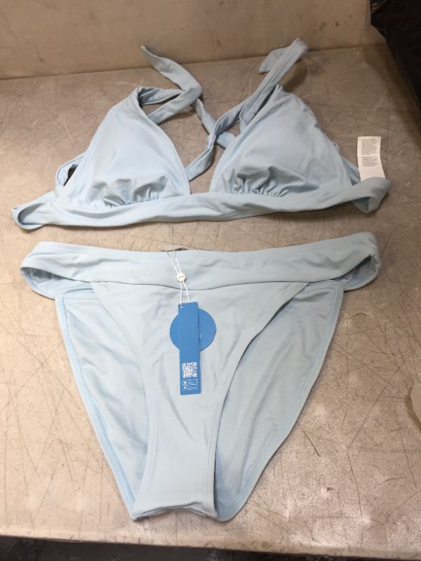 Photo 1 of CUPSHE LARGE LIGHT BLUE BATHING SUIT 