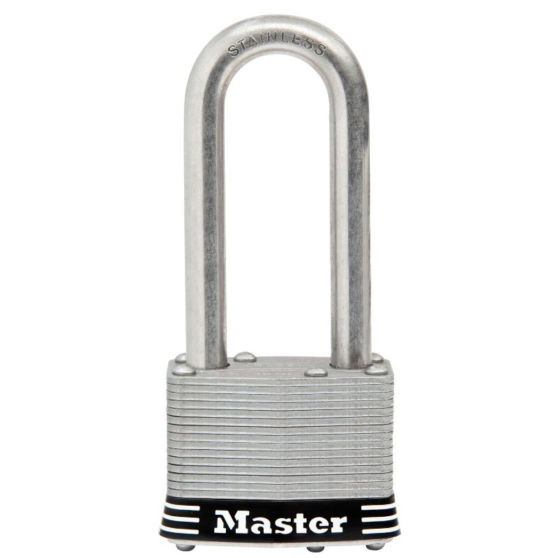 Photo 1 of  Master Lock 4-3/8" H x 2" W Stainless Steel 4-Pin Tumbler Padlock 1 pk Keyed Padlock
