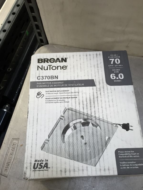 Photo 4 of Broan-NuTone 70 CFM Replacement Motor Wheel for 695A Bathroom Exhaust Fan (unable to test in facilites)