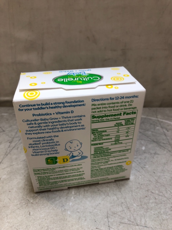 Photo 3 of Culturelle Baby Grow + Thrive Probiotics + Vitamin D Packets, Supplements Good Bacteria Found in Breast Milk, Helps Promote a Healthy Immune System & Digestive System*, Gluten Free & Non-GMO, 30 Count
EXP - 5 - 2022 