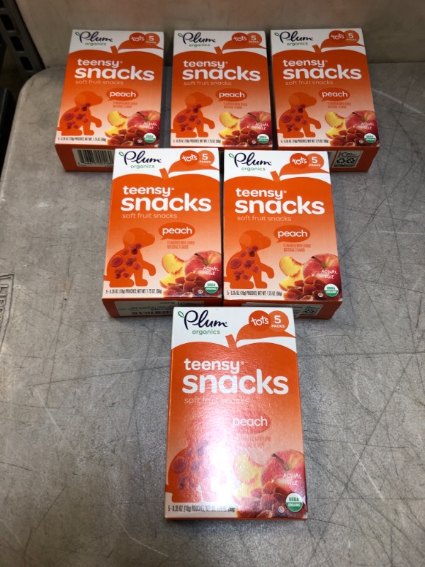 Photo 2 of Plum Organics Teensy Snacks Soft Fruit Snacks for Toddlers: Peach - 5 Ct - 6 PACK
BEST BY JUN - 16 -22