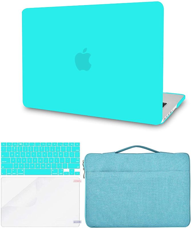 Photo 1 of KECC Compatible with MacBook Pro 13 inch Case 2019-2016 Touch Bar A2159 A1989 A1706 A1708 Protective Plastic Hard Shell + Keyboard Cover + Sleeve Bag + Screen Protector (Matte Tiffany Blue)
