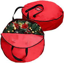 Photo 1 of SENFUN 2 pack 30 inch Christmas wreath storage bags  waterproof tearproof red 