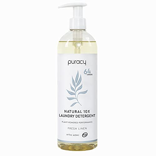 Photo 1 of  Puracy Natural Liquid Laundry Detergent, 64 Loads, Hypoallergenic, Effective, Fresh Linen, 16 Oz