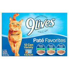 Photo 1 of   2 boxes 9Lives Paté Favorites Variety Pack Wet Cat Food, 5.5-Ounce Cans, 12-Count exp- 05/17/23