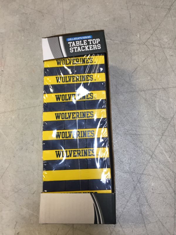 Photo 2 of Michigan Wolverines Jenga Table Top Stackers Tailgate Game By Wild Sports Ln
